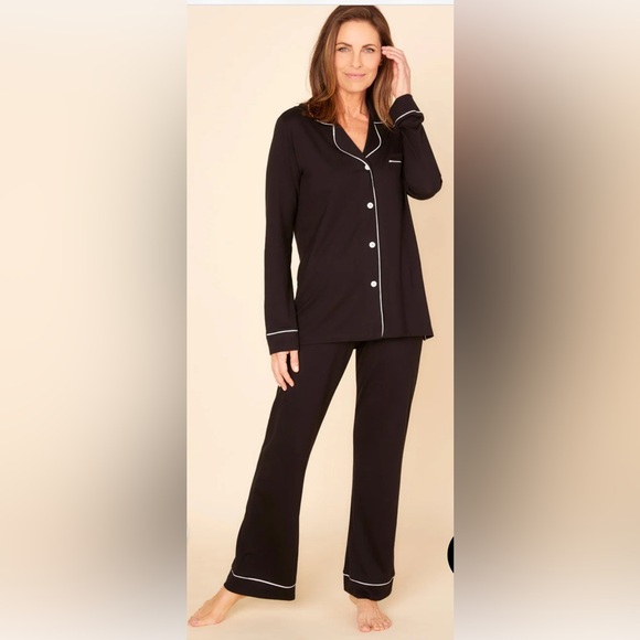 Cosabella Women Bella Long Sleeve Top & Pant Pajamas Black/Ivory Size Small NEW - Picture 1 of 13